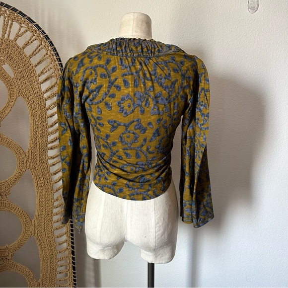 Free People On The Block Printed Wide Sleeve Cotton Top - Picture 7 of 7